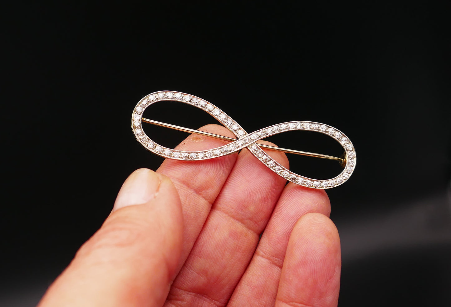 Broche Diamants Or Blanc18k Et Platine.