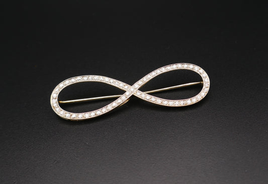 Broche Diamants Or Blanc18k Et Platine.