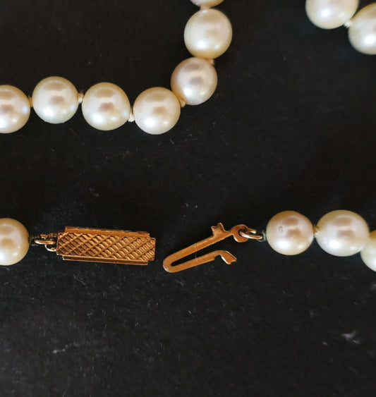 Collier De Perles De Culture, Fermoir Or Jaune 18 Carats