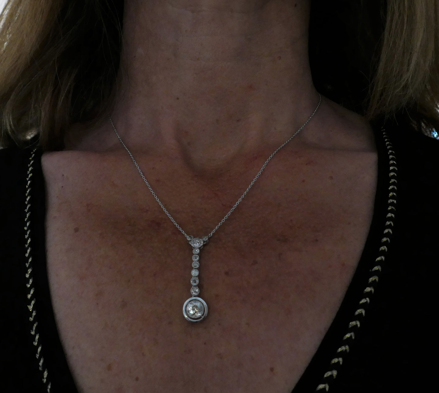 Collier pendentif Art Déco Diamants