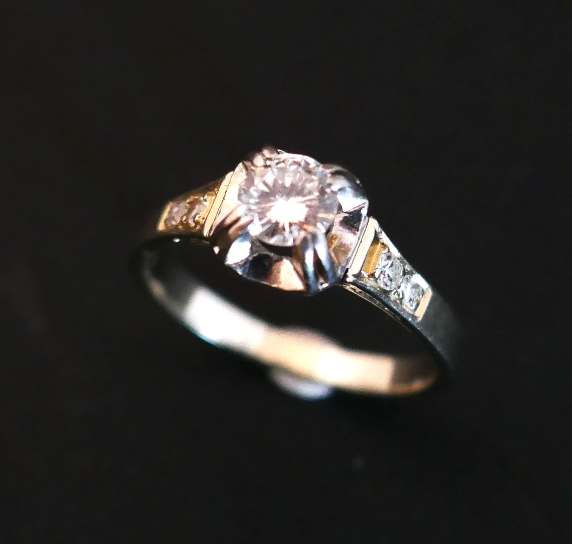 Bague Solitaire Diamant, Art Déco