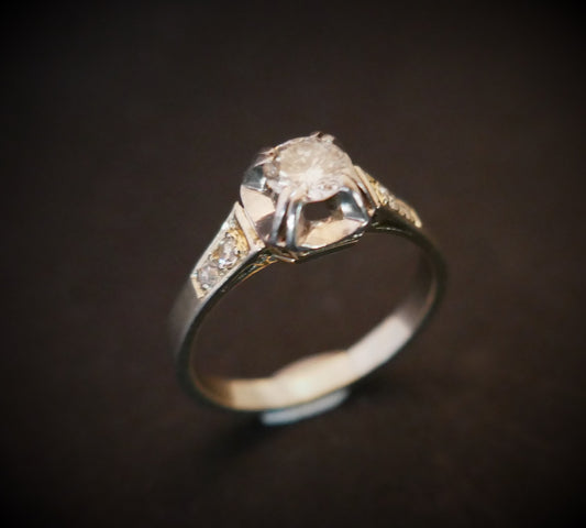 Bague Solitaire Diamant, Art Déco