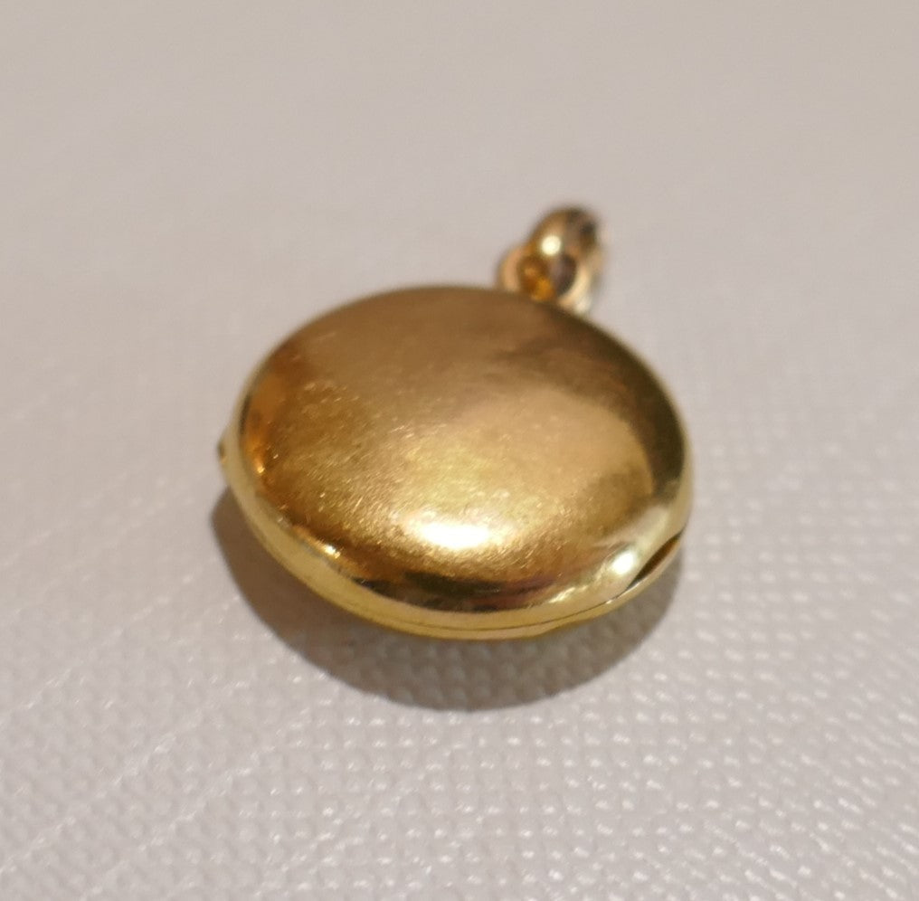 Pendentif Ouvrant, Verre à l'Intérieur, Or 18 Carats