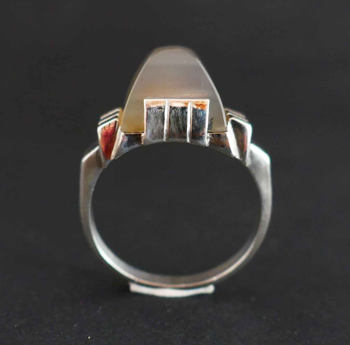 Bague art déco En Argent Ornée d'Une Pierre