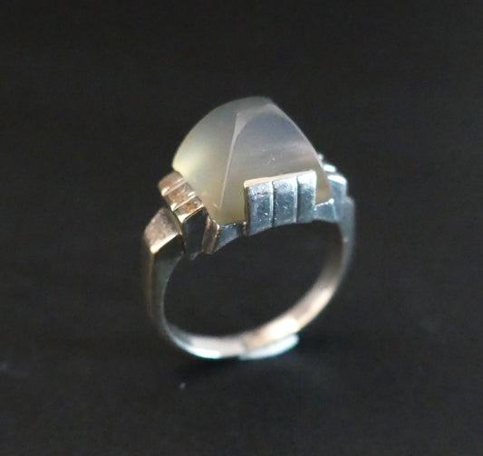 Bague art déco En Argent Ornée d'Une Pierre
