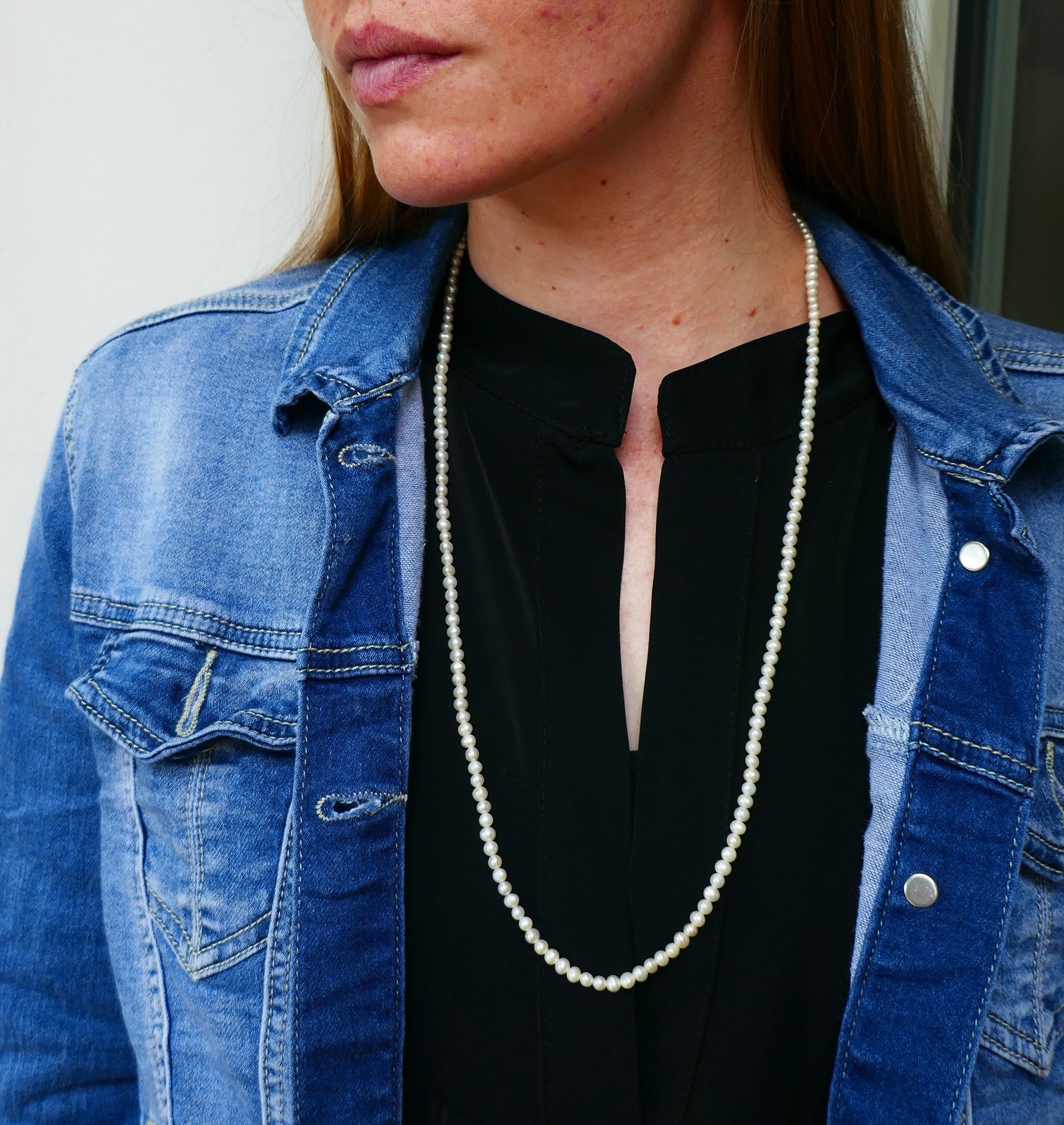 Sautoir De Perles De Culture, Fermoir Or 18 Carats