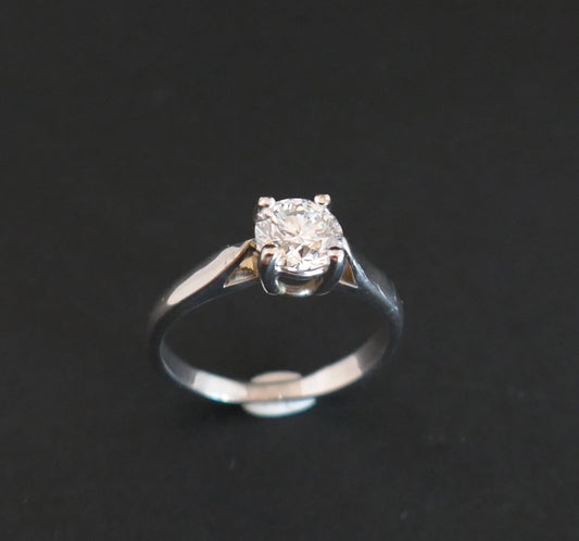 Bague Solitaire Sertie d'Un Diamant 1,01 Carat Qualité E VVS1