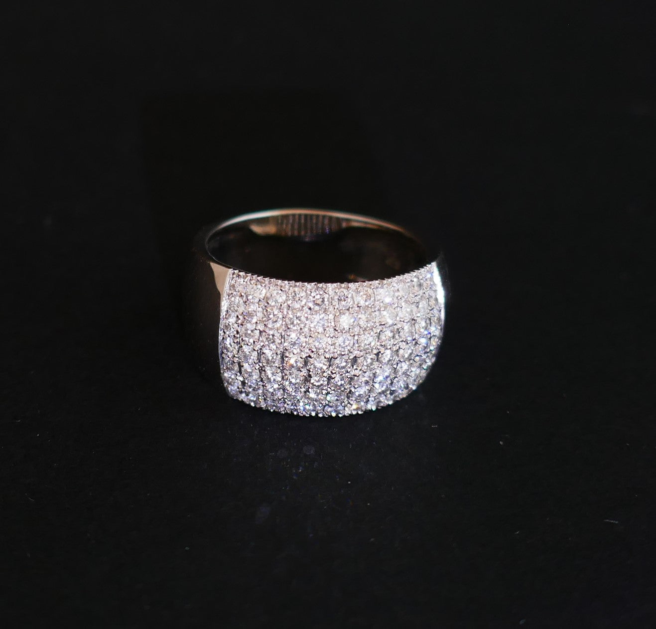 Bague Pavage Diamants, Or Blanc 18 Carats