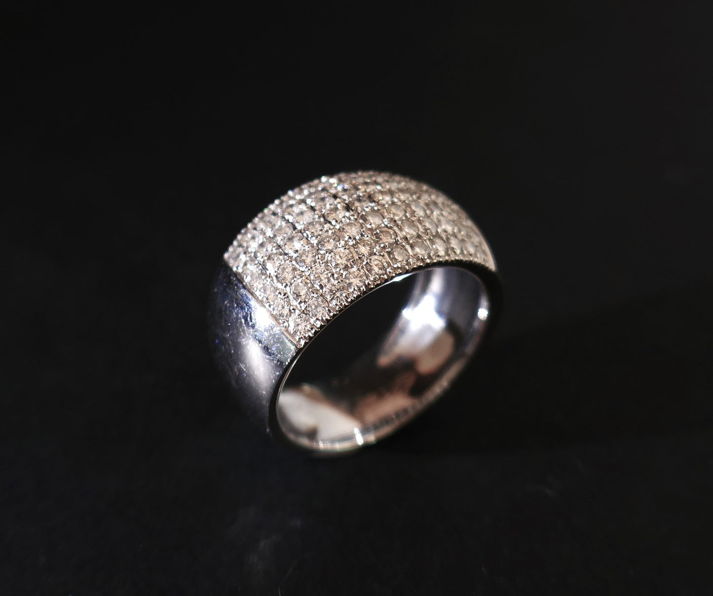 Bague Pavage Diamants, Or Blanc 18 Carats