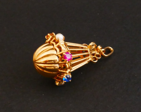 Breloque Pendentif Or 18 Carats Et Pierres Fines