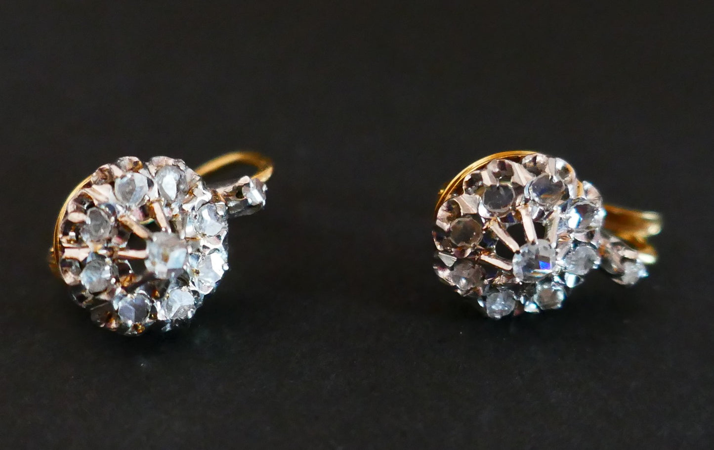 Boucles d'Oreilles Dormeuses Diamants Taille Rose