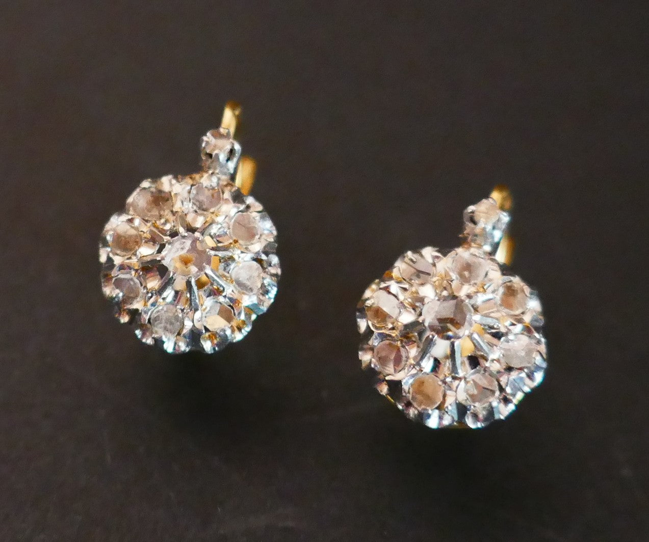 Boucles d'Oreilles Dormeuses Diamants Taille Rose