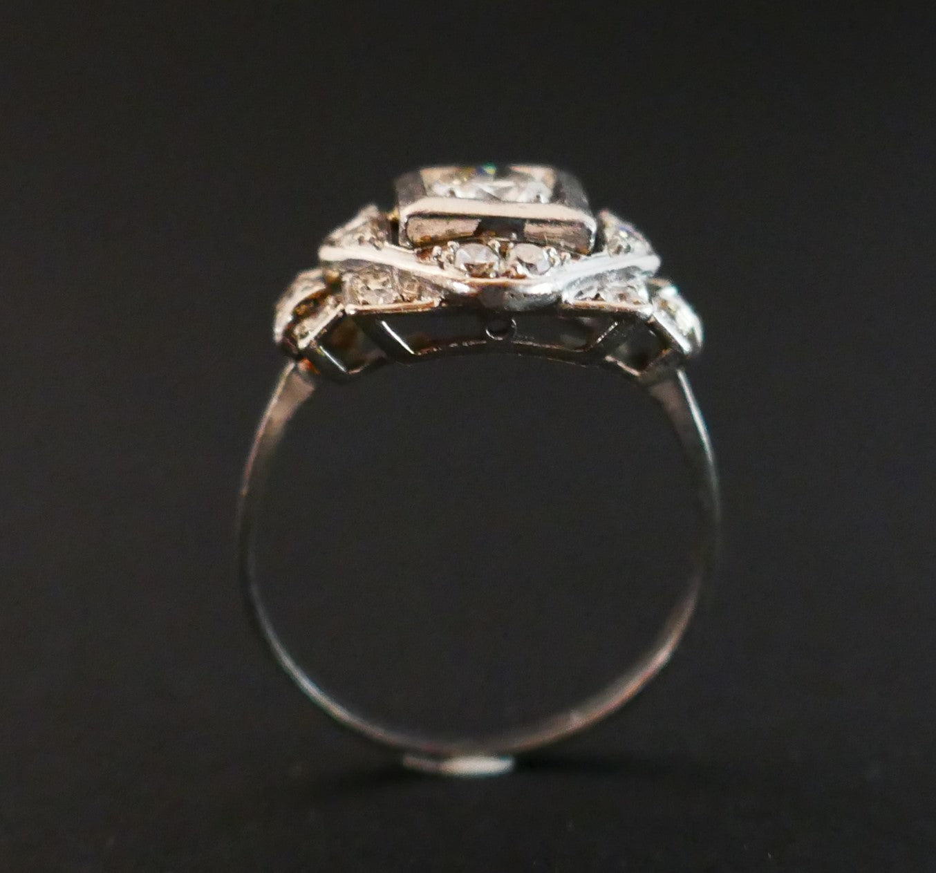 Bague Art Déco Diamants, Monture En Platine