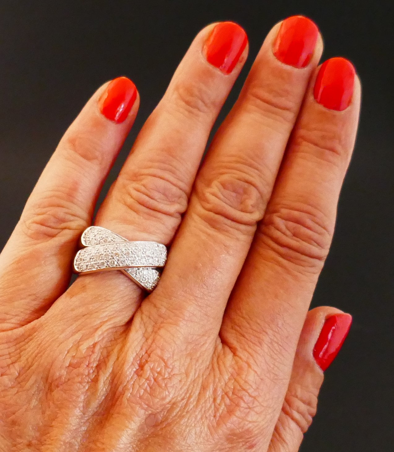 Bague Diamants 1,77 carat, Or 18 Carats.