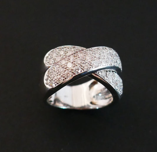 Bague Diamants 1,77 carat, Or 18 Carats.