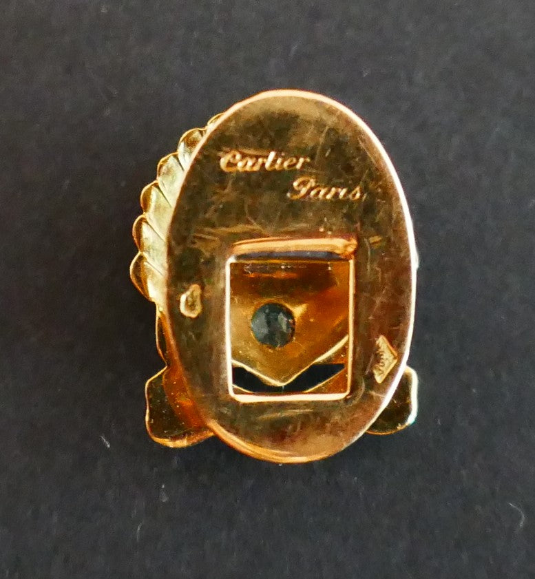 Cartier Boutonnière Coquille Saint Jacques Or 18 Carats Et émeraude