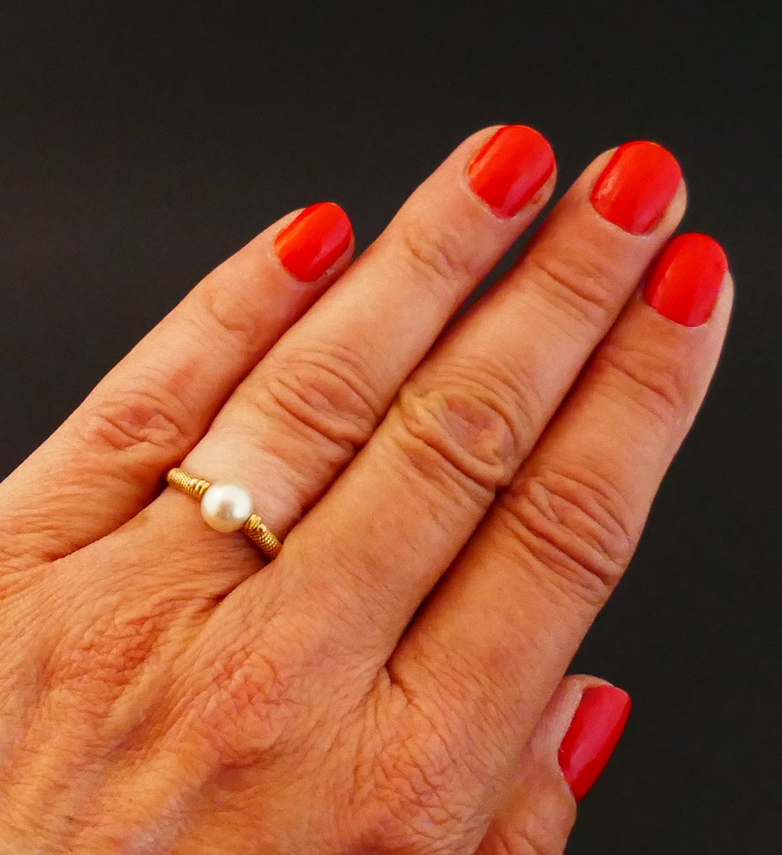 Bague Ornée d'Une Perle De Culture, Or 18 Carats