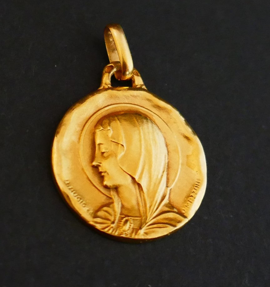Augis Mazzoni Médaille Vierge Signée