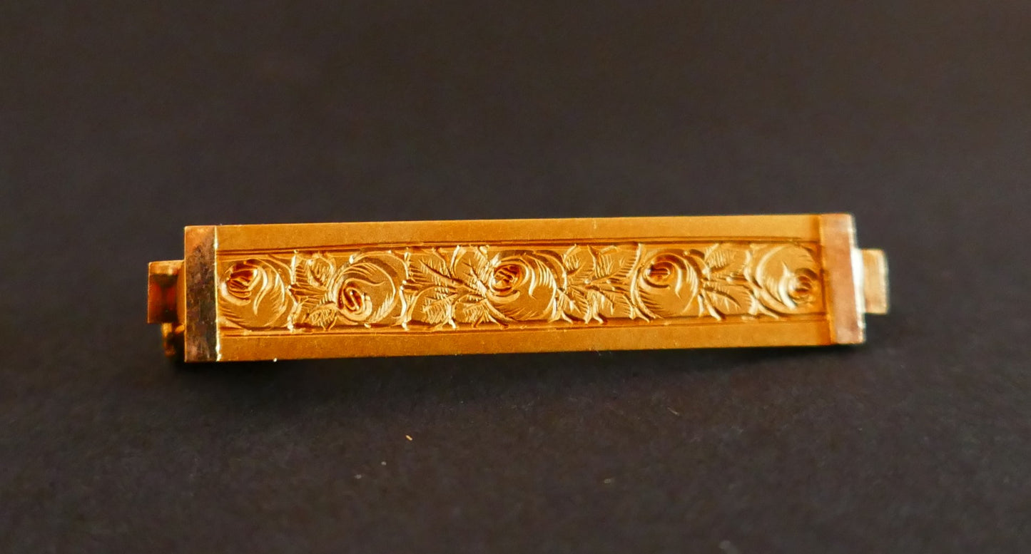 Broche Barrette De Bébé d'époque Art Déco, Roses Stylisées