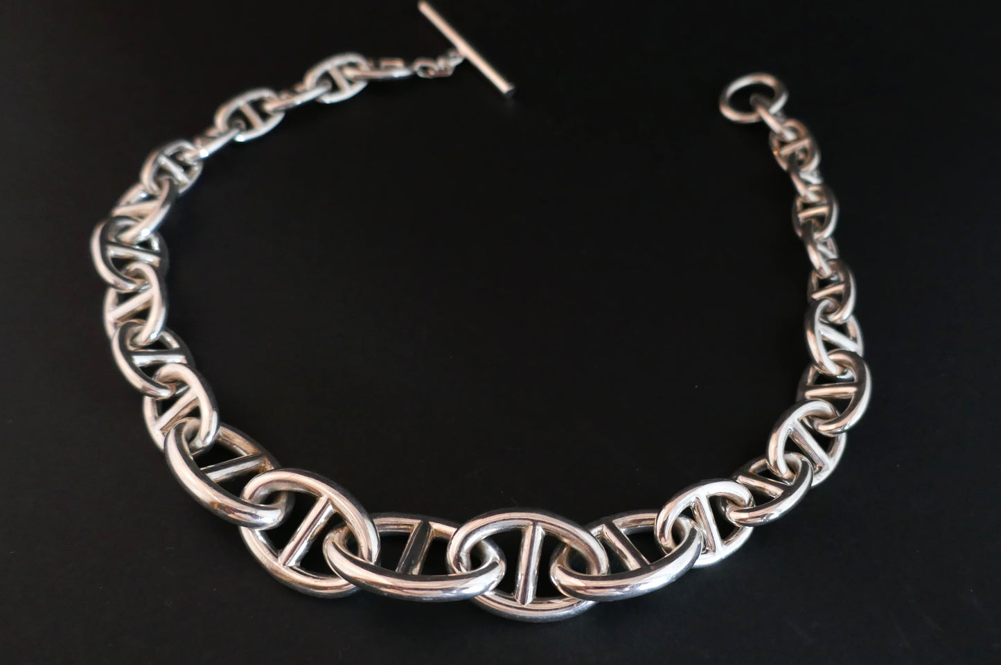 Collier Argent Maille Marine, 168 grammes.