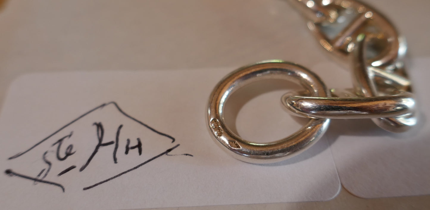 Collier Argent Maille Marine, 168 grammes.