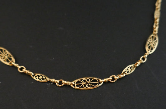 Long Collier Filigrane, Or 18k
