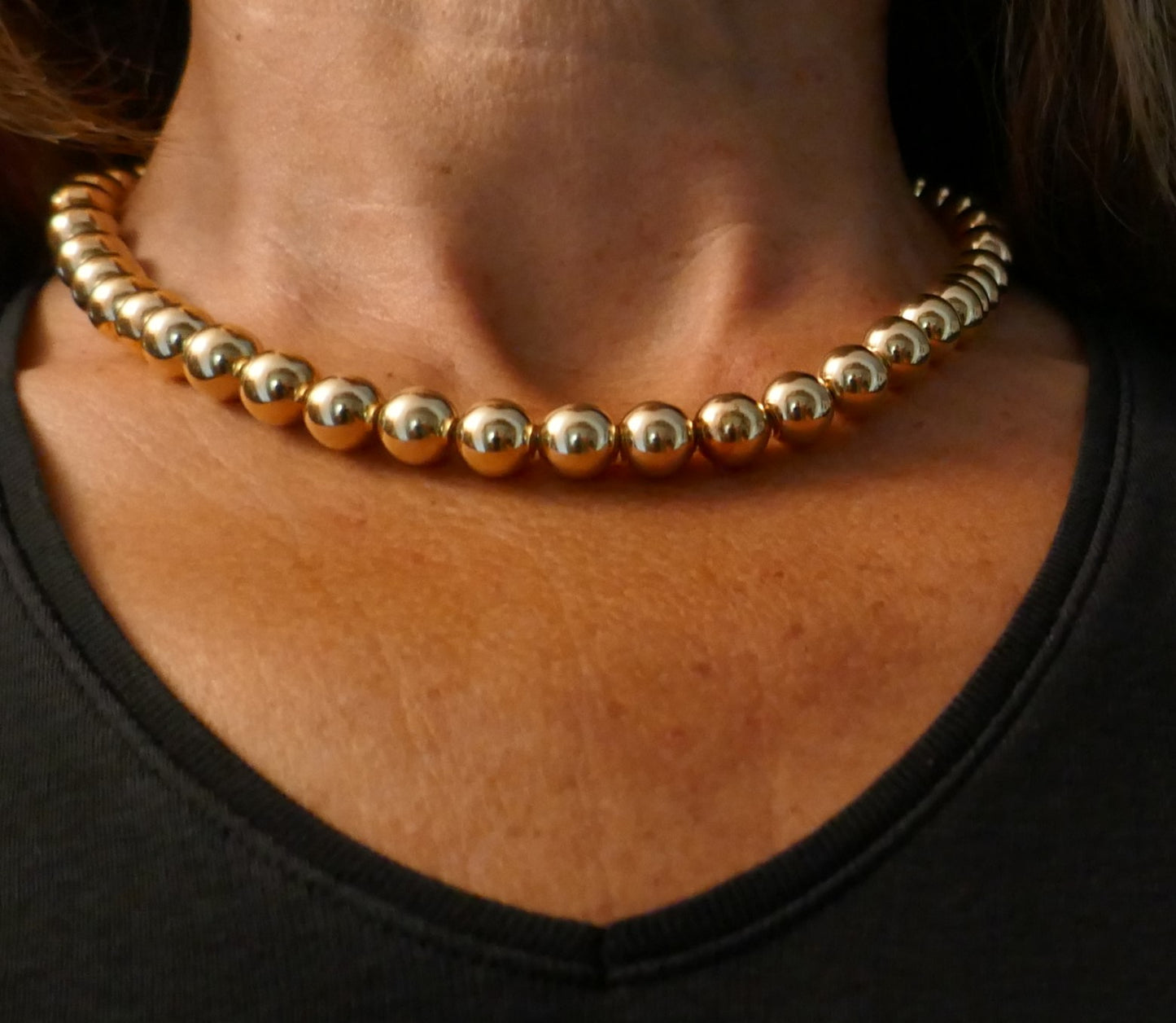 Important Collier Choker Boules Marseillais 40,17 grammes, Or Jaune 18k
