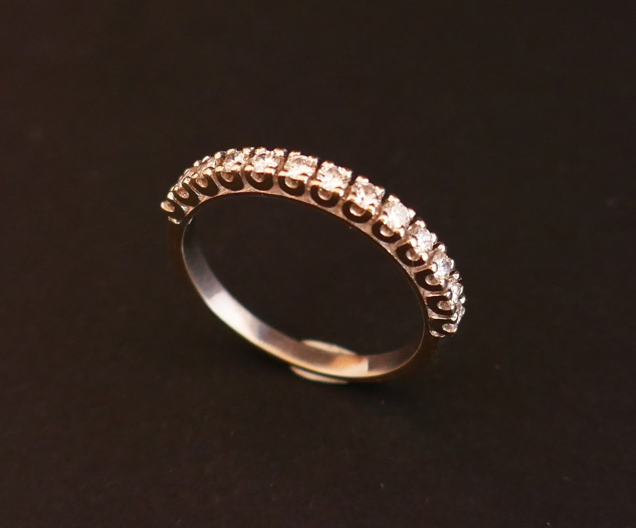 Demi Alliance Diamants, Or Blanc 18 Carats