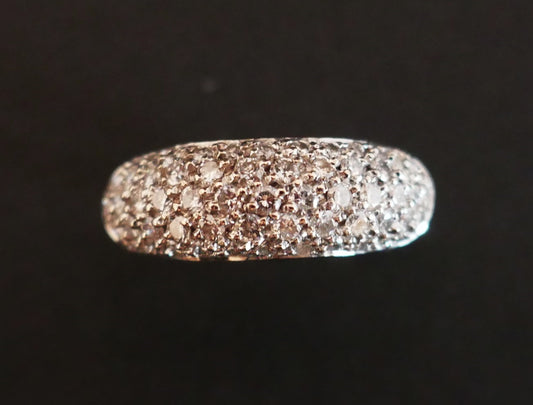 Bague Pavage Diamants, Or Blanc 18 Carats