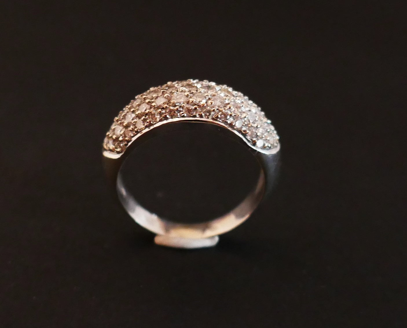 Bague Pavage Diamants, Or Blanc 18 Carats