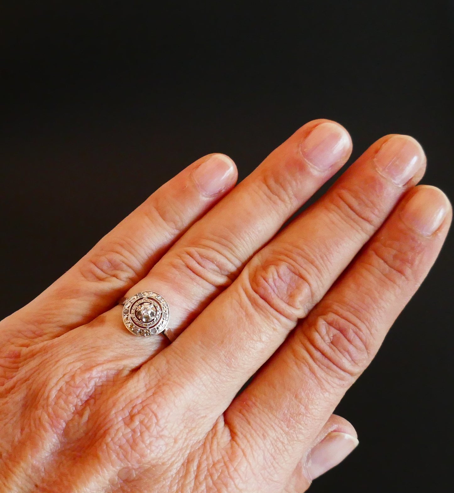 Bague Or 18 Carats Et Platine Diamants