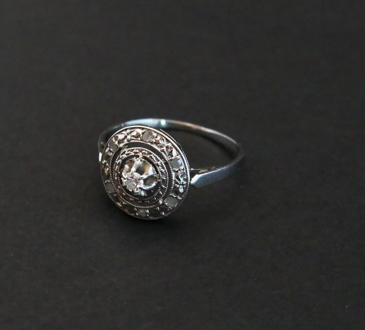 Bague Or 18 Carats Et Platine Diamants