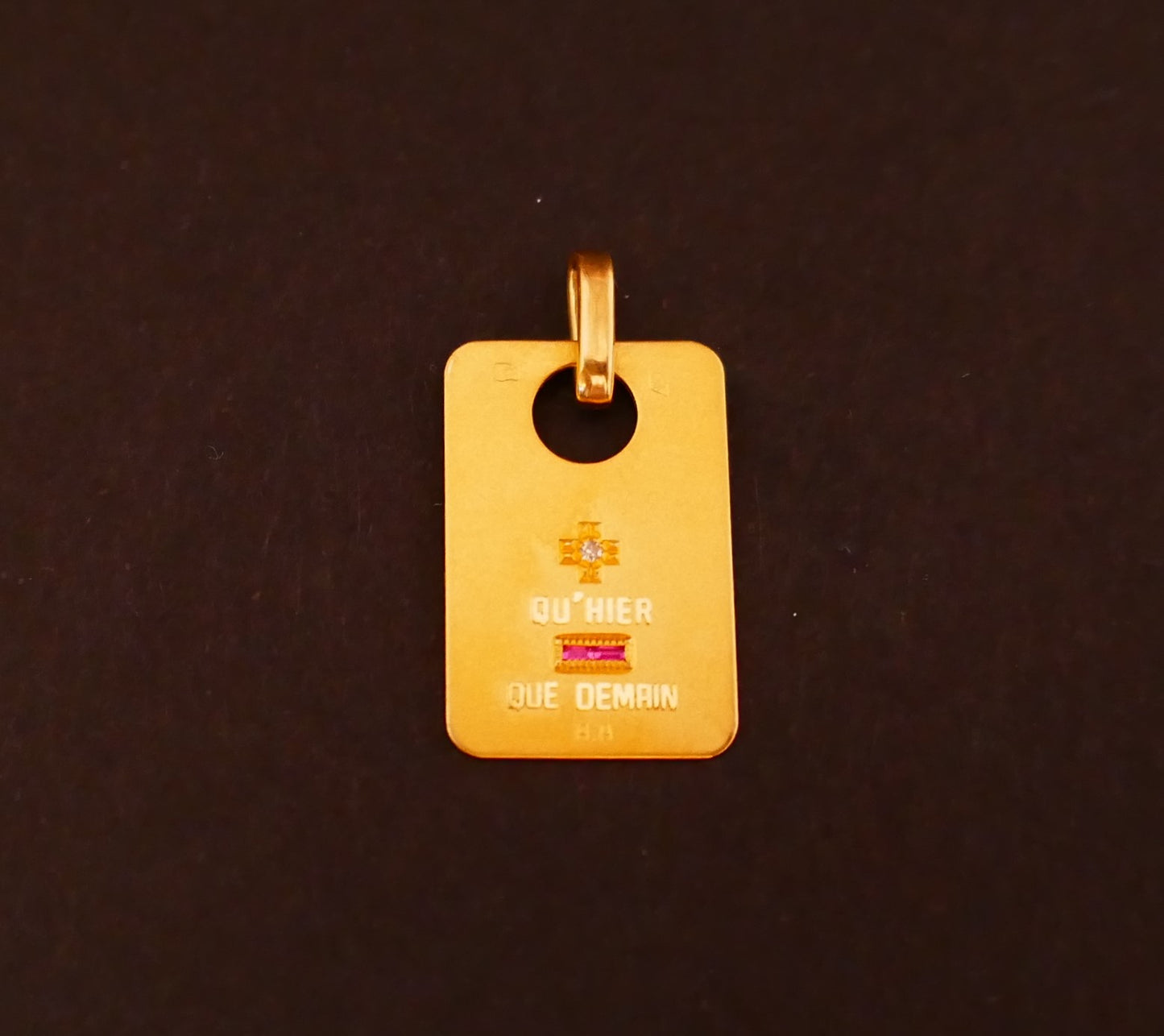 Augis Médaille d'Amour Diamant Et Rubis, Or 18 Carats
