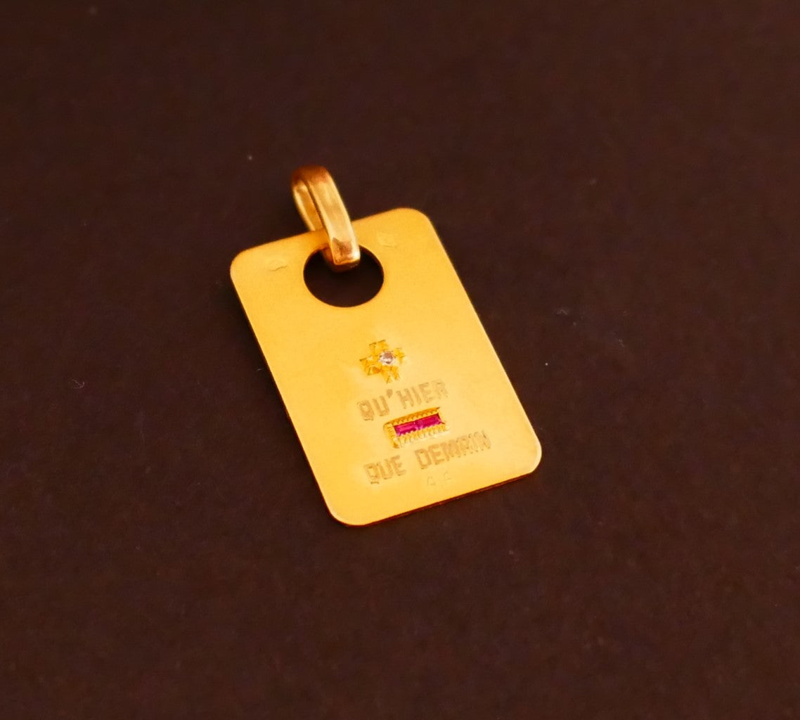 Augis Médaille d'Amour Diamant Et Rubis, Or 18 Carats