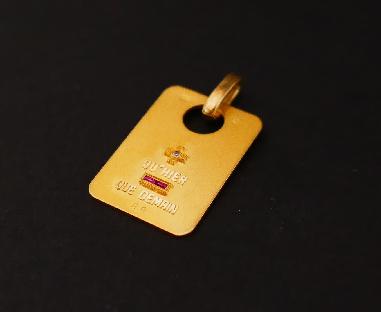 Augis Médaille d'Amour Diamant Et Rubis, Or 18 Carats