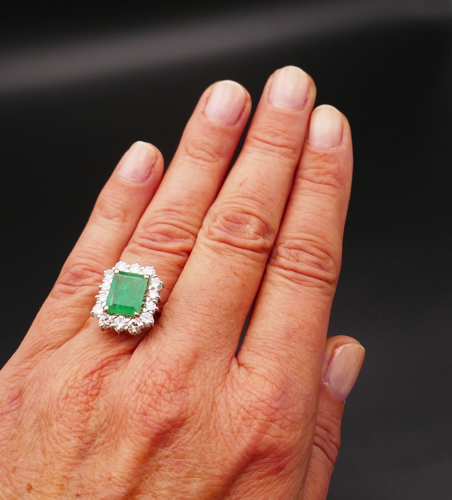 Bague émeraude 3 carats Et Diamants 2 carats, Certificat