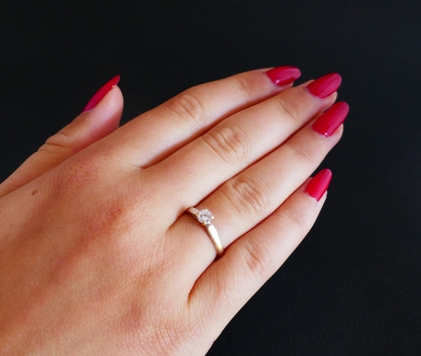Solitaire Diamant 0,15 Carat, Or Blanc 18 Carats