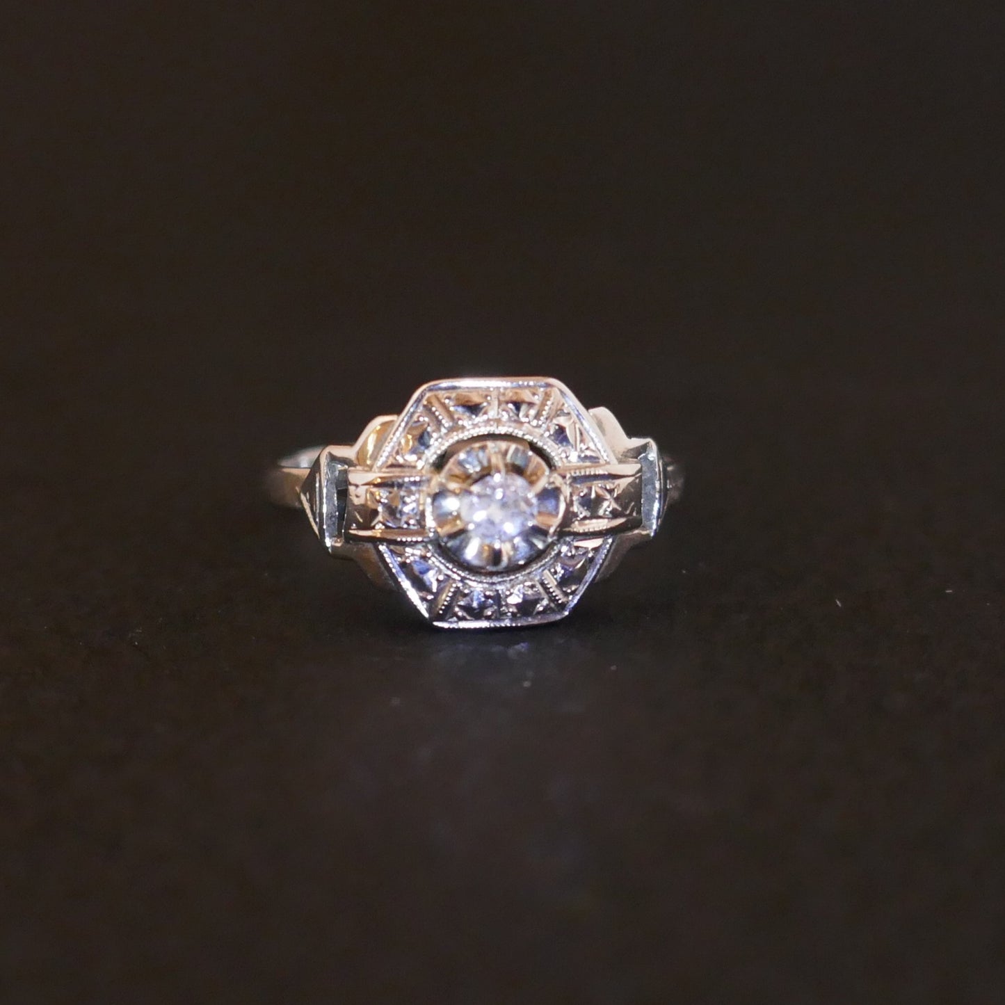 Bague Art Déco Diamant Taille Ancienne.