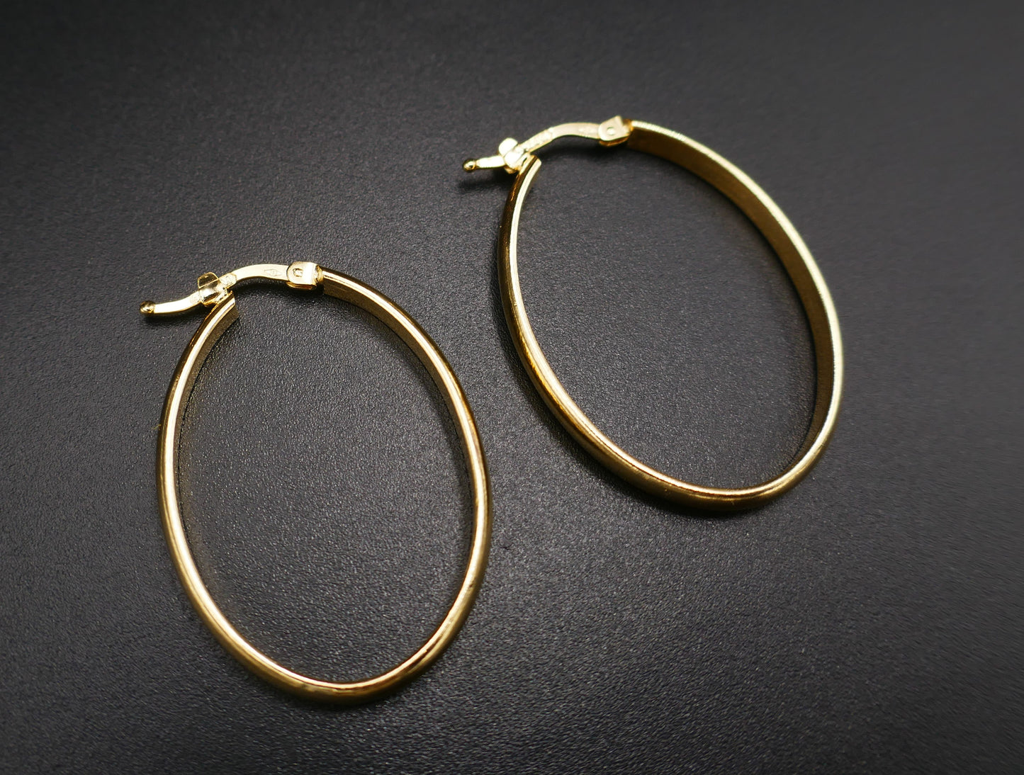 Grande Boucles d'Oreilles Créoles 3,5 cm, Or Jaune 18 Carats.