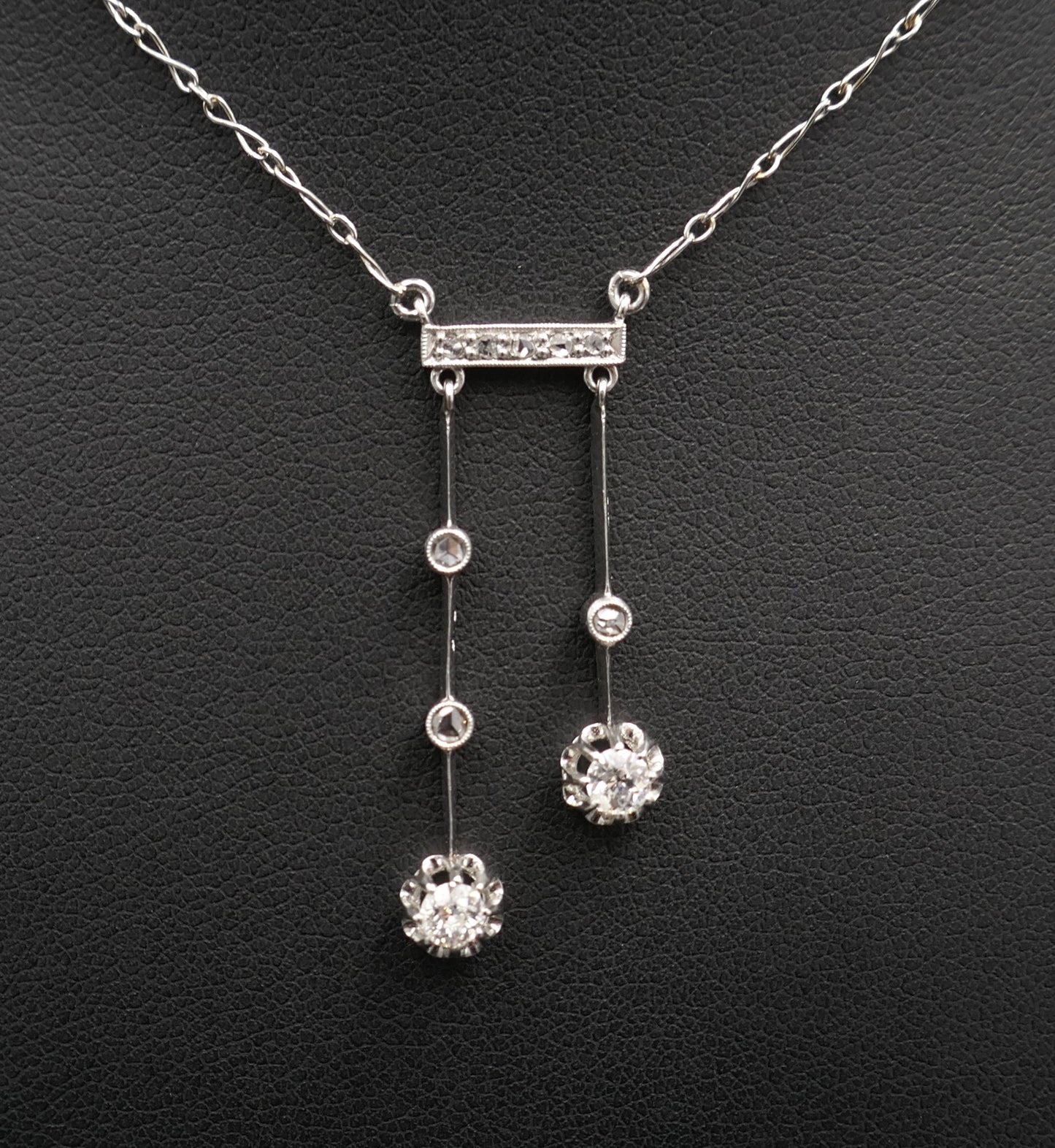 Collier Négligé Diamants, Platine.