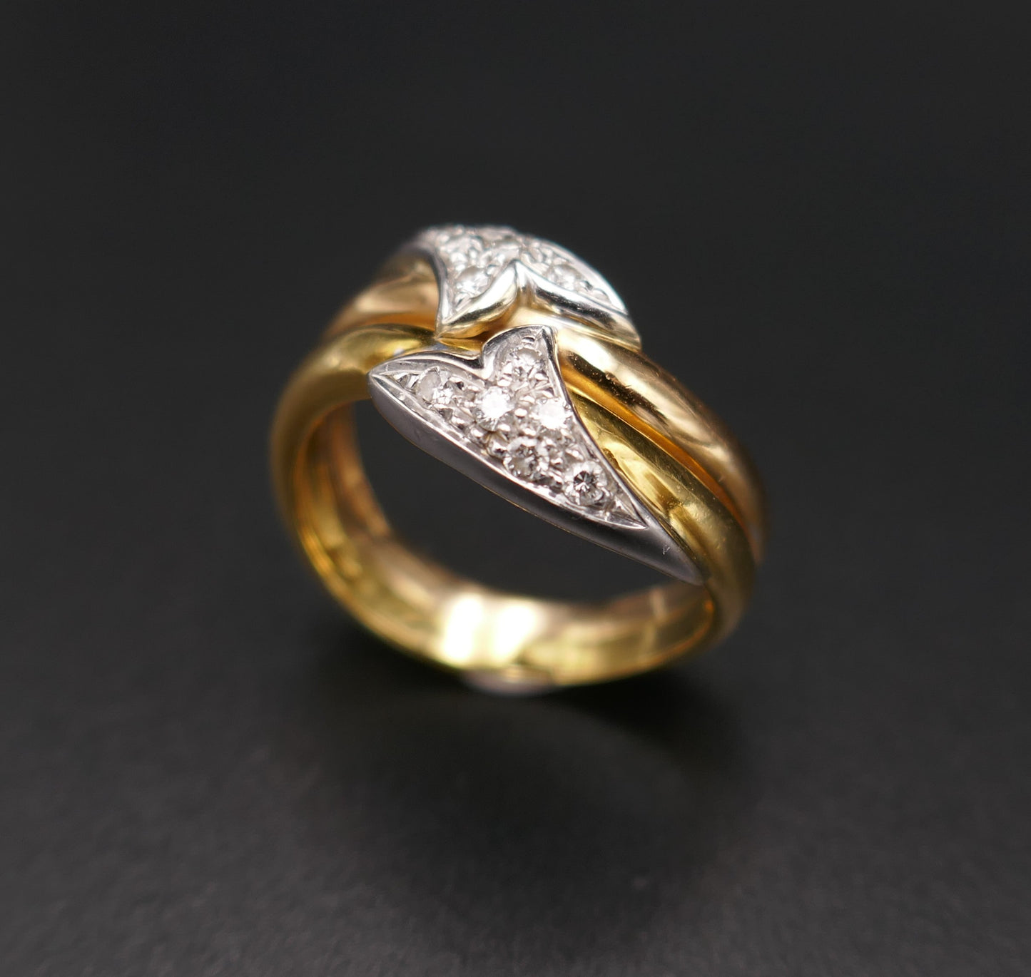 Bague Diamants Or Rose Et Or Jaune et or blanc 18 Carats.