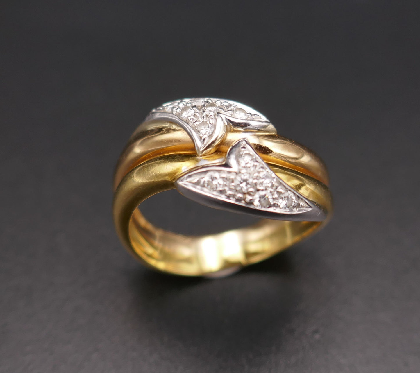 Bague Diamants Or Rose Et Or Jaune et or blanc 18 Carats.