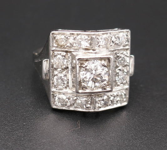 Bague Art Déco Diamants 1,35 carat.
