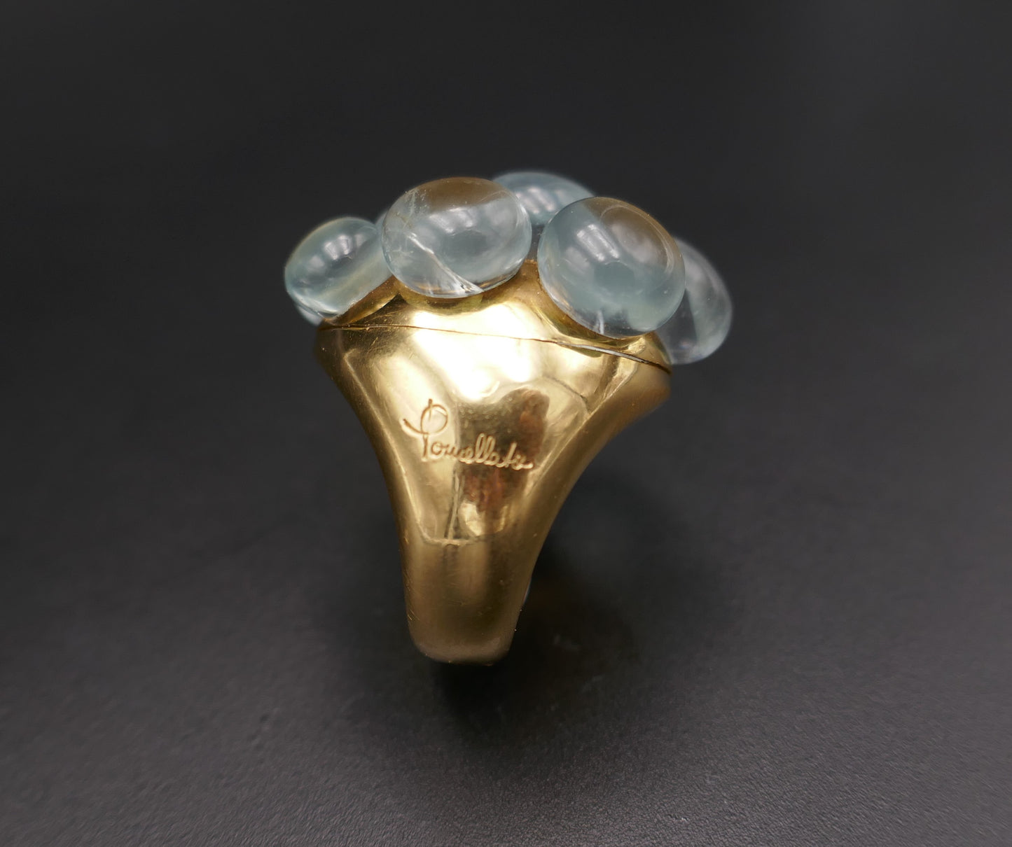POMELLATO, Collection Mora, Bague Aigues Marines, Or Jaune 18 Carats.