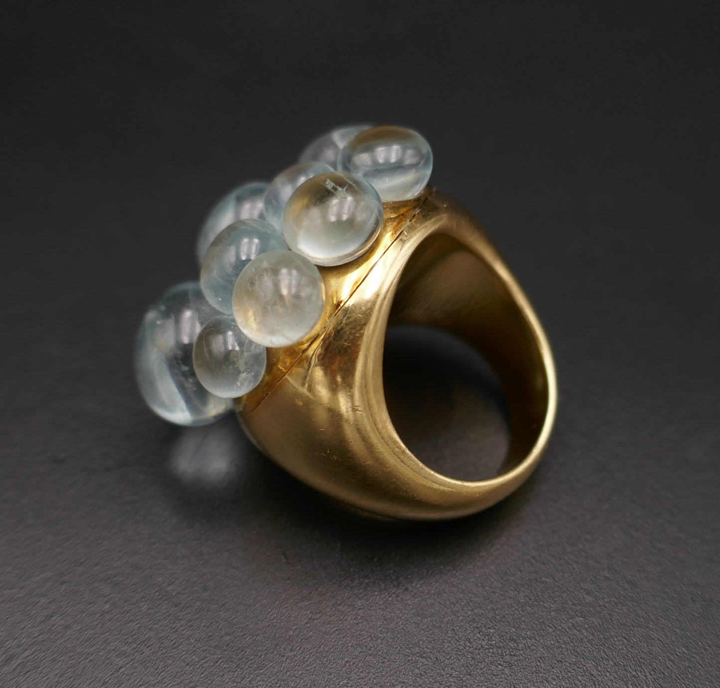 POMELLATO, Collection Mora, Bague Aigues Marines, Or Jaune 18 Carats.