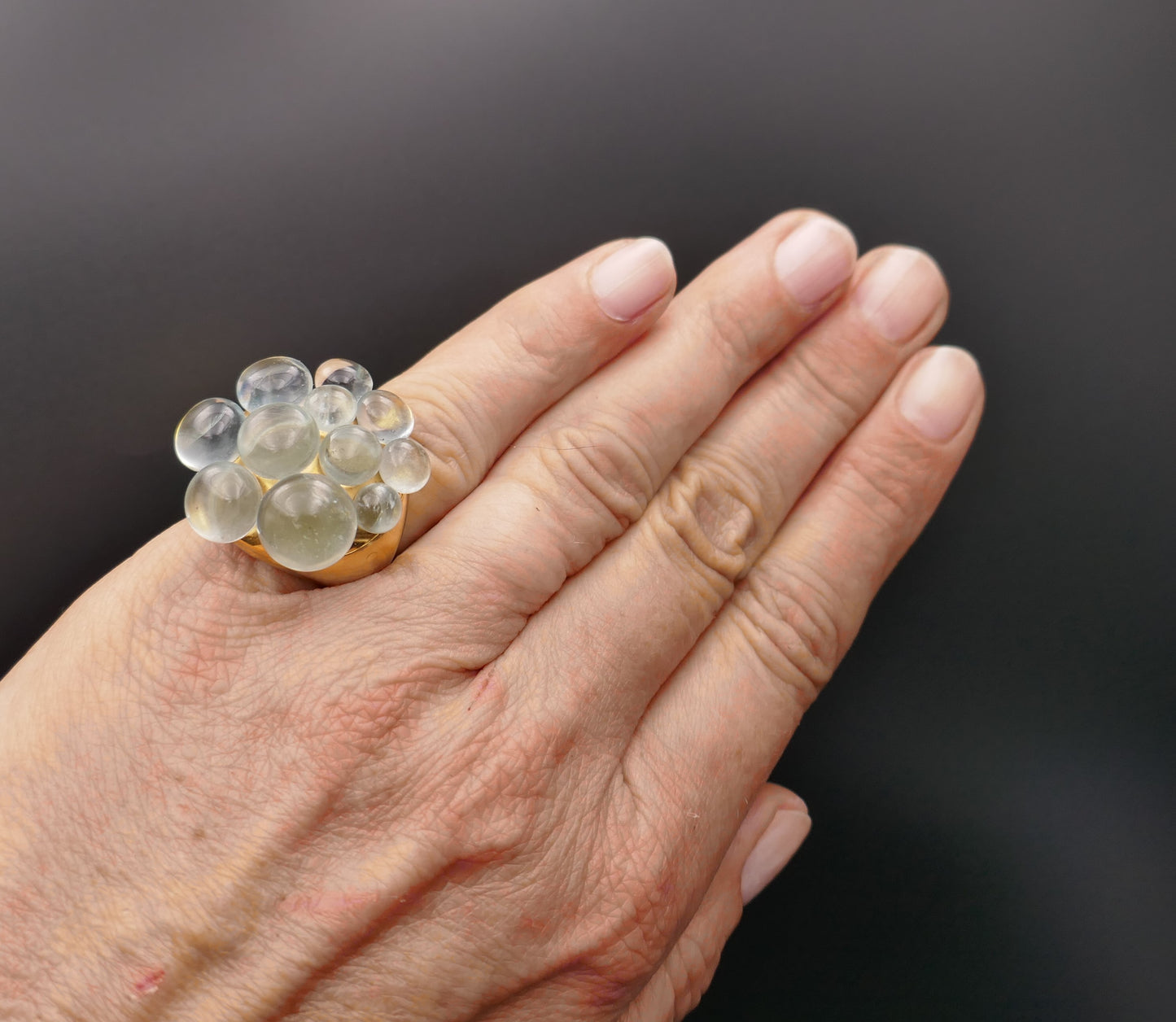POMELLATO, Collection Mora, Bague Aigues Marines, Or Jaune 18 Carats.