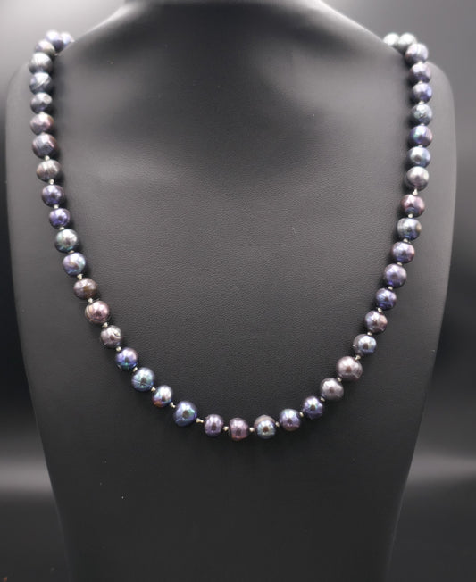 Collier De Perles De Tahiti, Fermoir Or blanc 18 carats.
