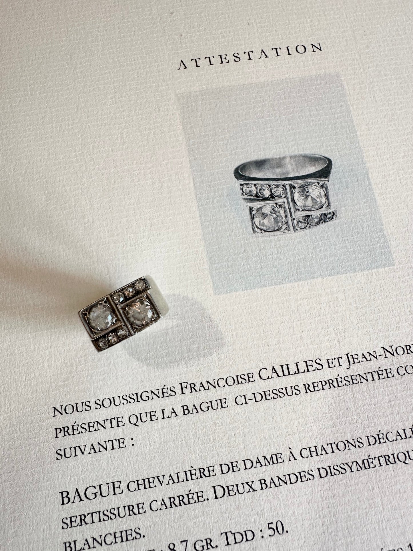René Boivin Bague Chevalière en argent