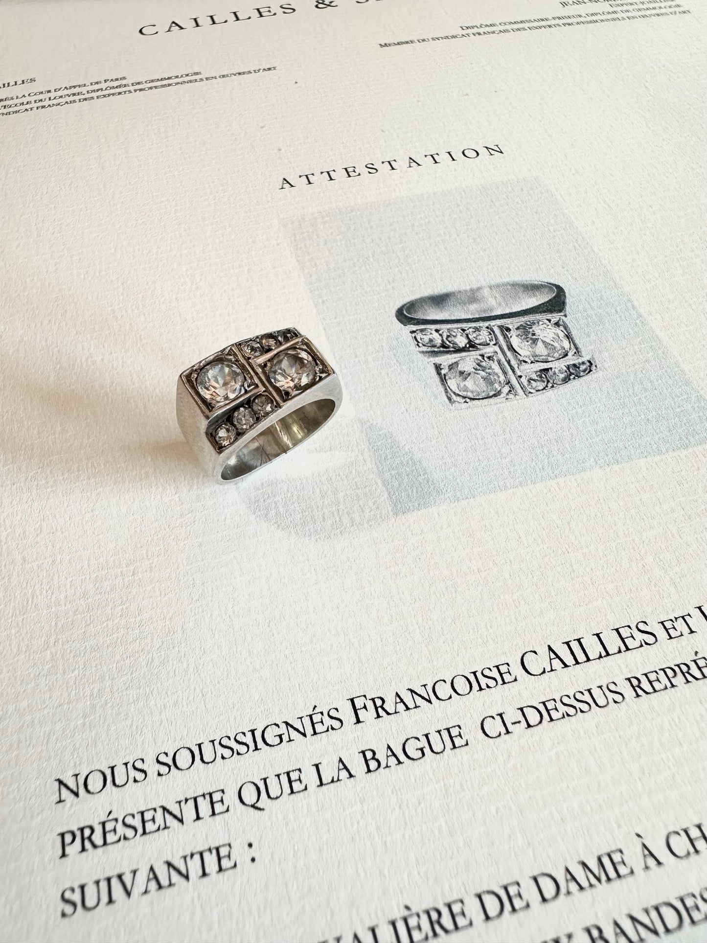 René Boivin Bague Chevalière en argent