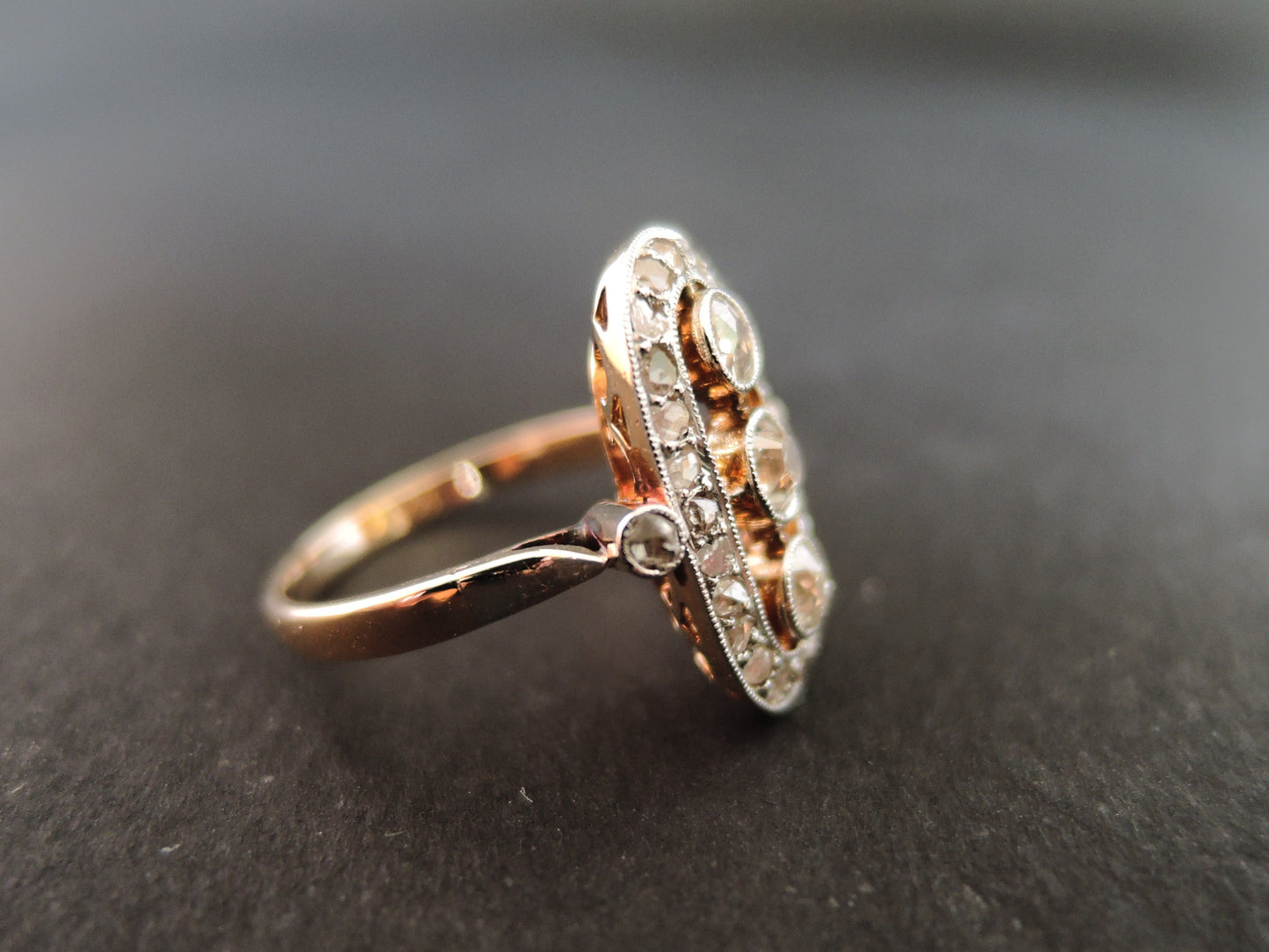 Bague Ancienne Diamants, Or 18 Carats